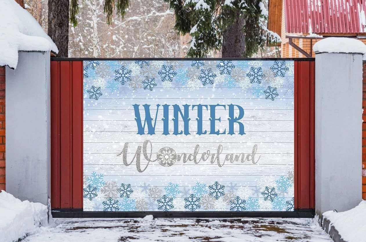 ジョンソンウィンターワンダーランド雪の木の背景高品質コンピュータプリントパーティー用品写真スタジオの背景