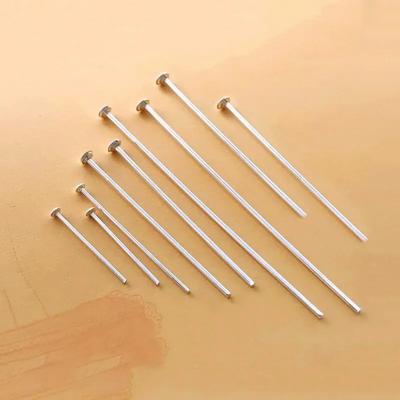 Headpin 925 Sterling Zilveren Platte Kop Pinnen T Vorm Naalden Pinnen Groothandel Voor Diy Parel Hangers Maken Sieraden Bevindingen