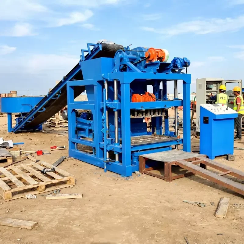 QT4-25 Fully Automatic PLC Controlled Hollow Block Making Machine Cement Paving Brick Machine Vibrating Brick Making Machine