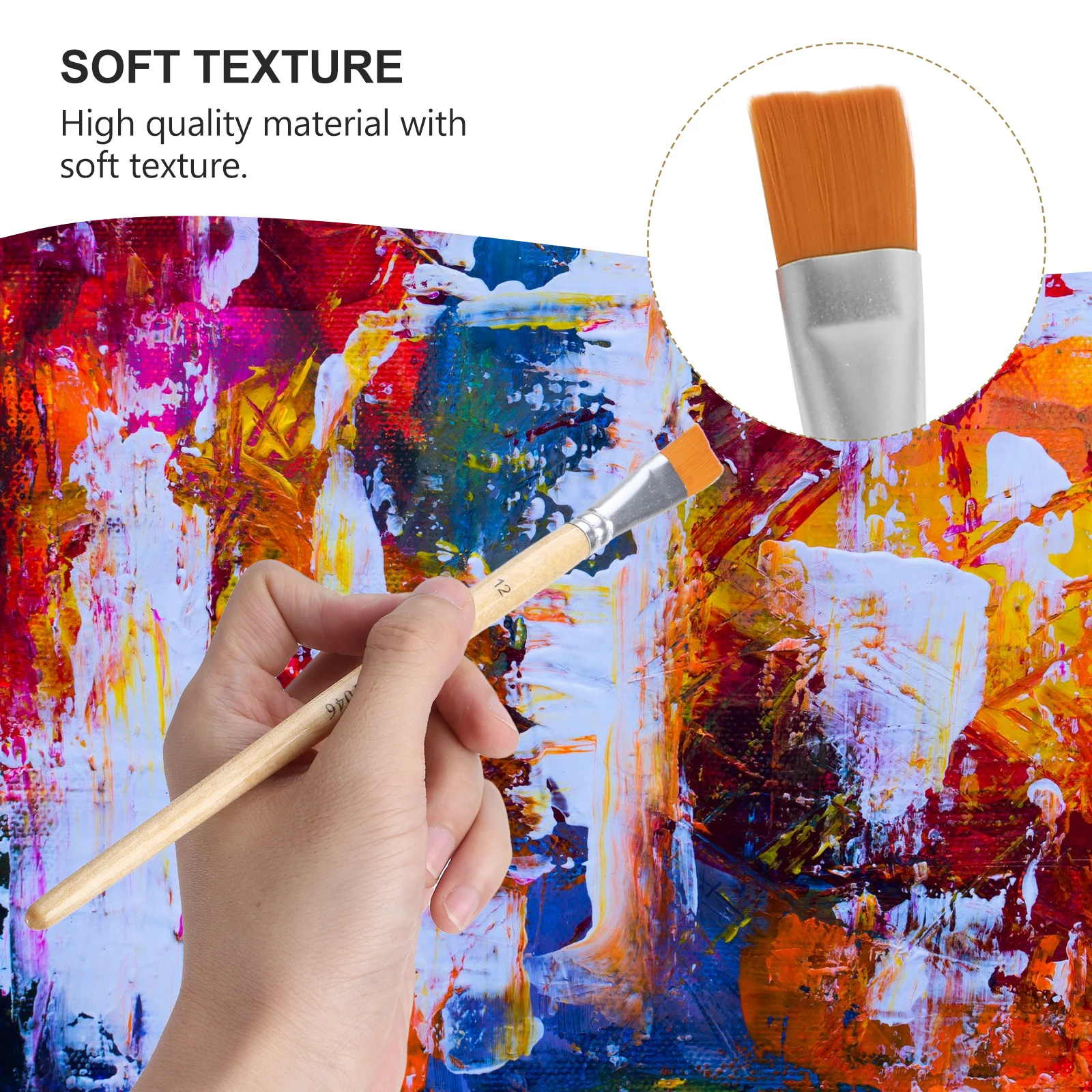 

12Pcs Art Paint Brushes Set Nylon Hair for Watercolor Oil Acrylic Painting Portable Travel Use Paint