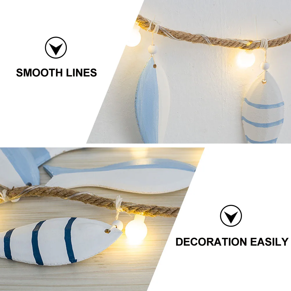 

LED Night Home Decor Skewer Wooden Wall Mounted Pendant Wall Hanging Home Decor Mediterranean Style nament Safe Creative