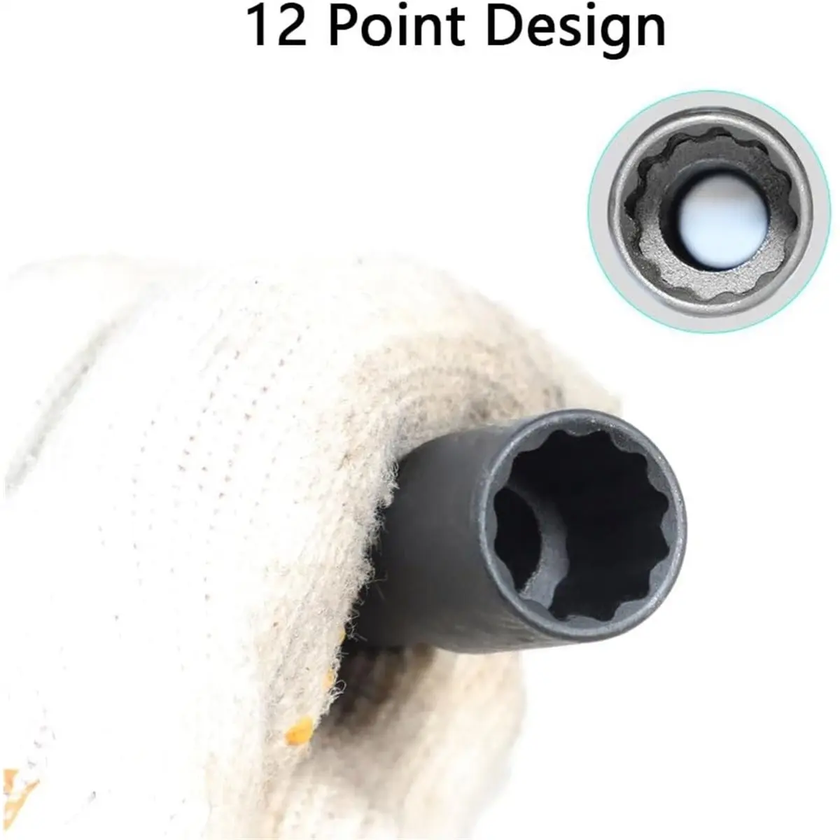 2026 New Tool 5pcs 3/8'' Drive 12 Point Metric Extra Deep Impact Socket Set - 8mm, 10mm, 12mm, 13mm, 14mm - for