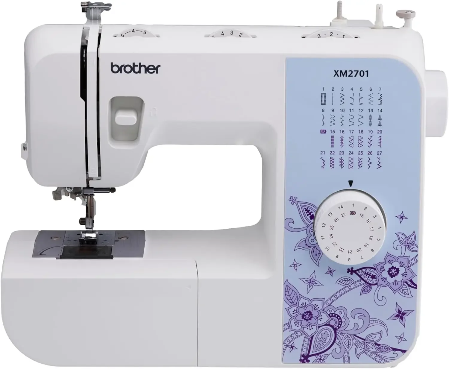 

Sewing Machine Lightweight Machine with 27 Stitches 6 Included Sewing Feet Automatic needle threader and drop-in top bobbin