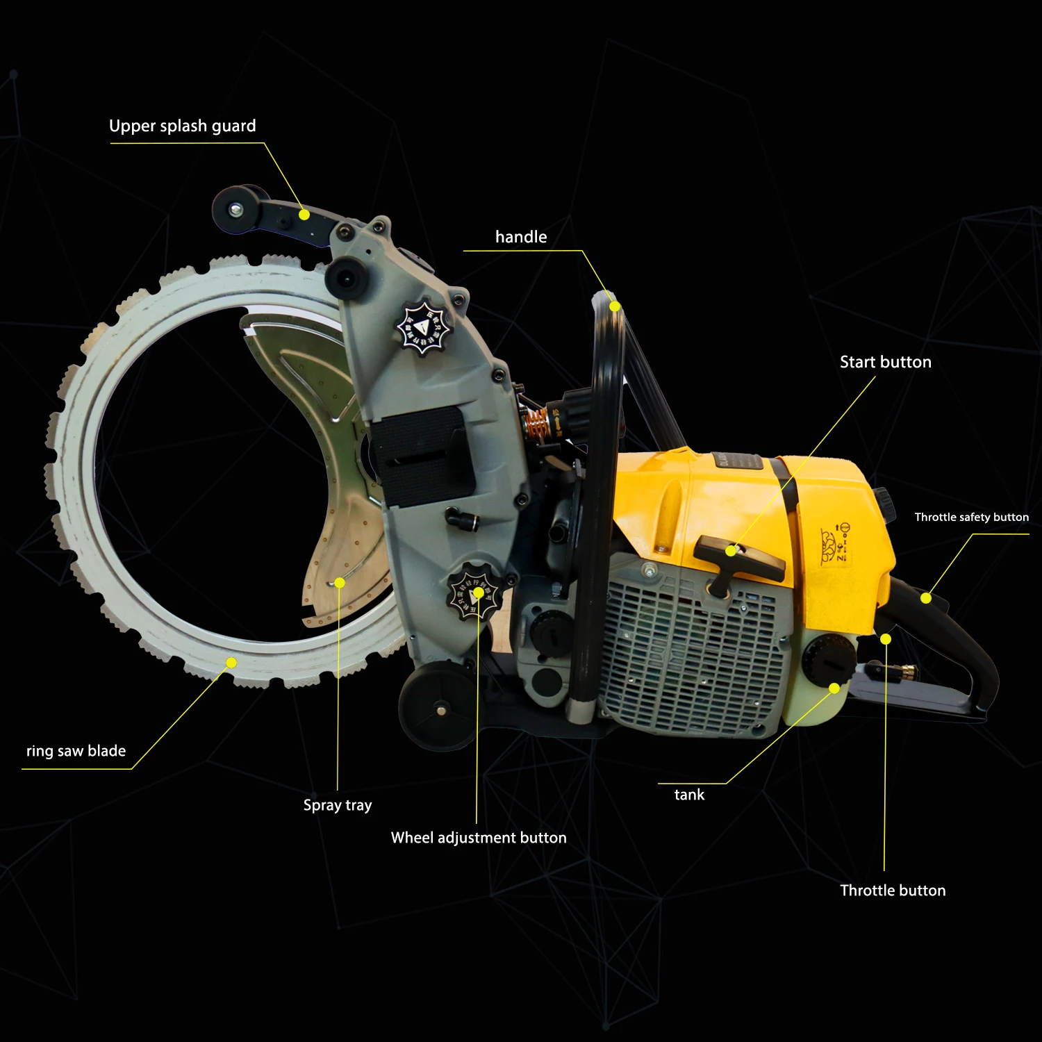 

Professional Hand Held Concrete Wall Cutting Machine Concrete Ring Saw Power