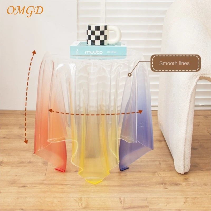 OMGD Floating Corner Table Magic Coffee Table Scandinavian Acrylic Small Table Transparent Small Round Table Design Sense News