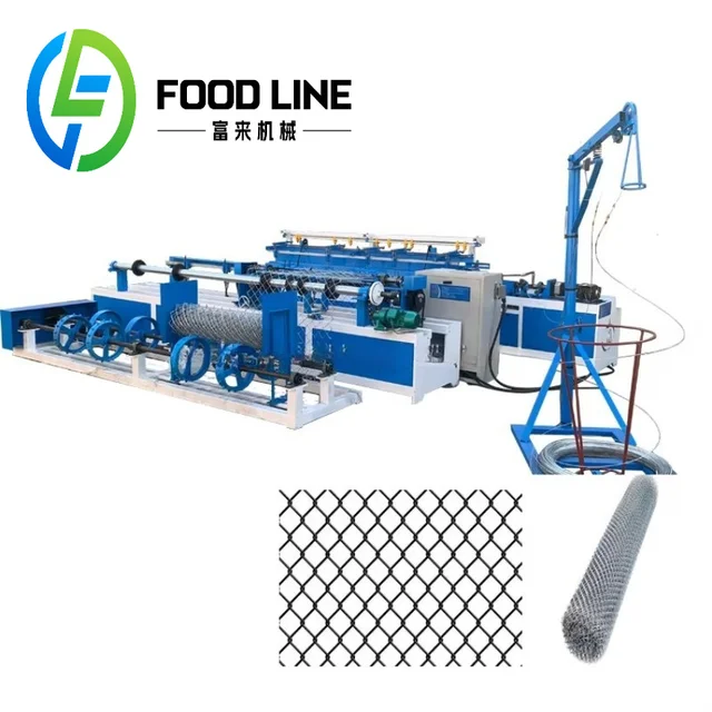 Chain Link Fence Making Machine, PLC Control High Speed Fully Automatic Wire Mesh Machine, Customized 1