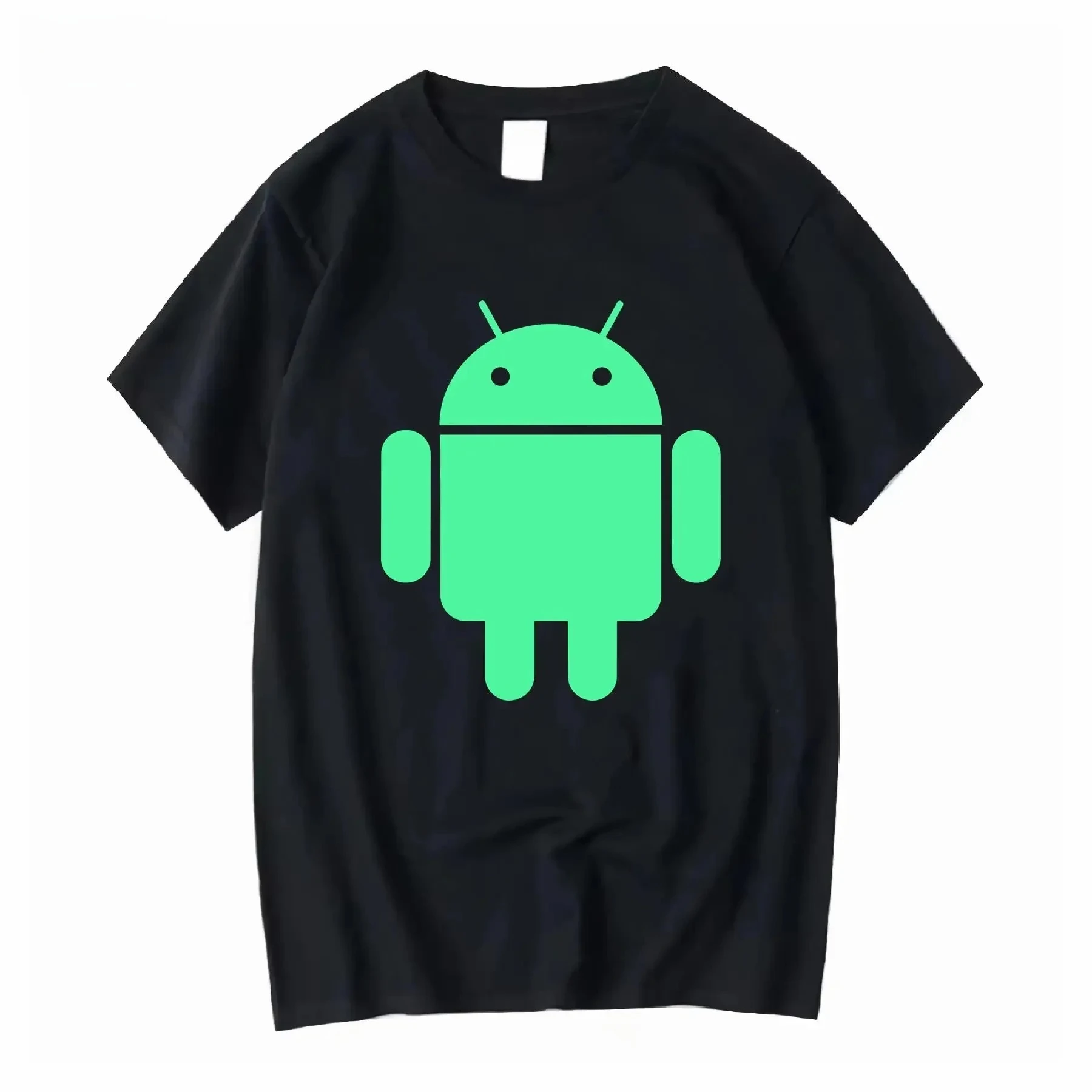 Android Nexus Pixel Google Robot Tribute Glow in The Dark T Shirt Long or Short Sleeves Vintage Washed Fashion Versatile Tops