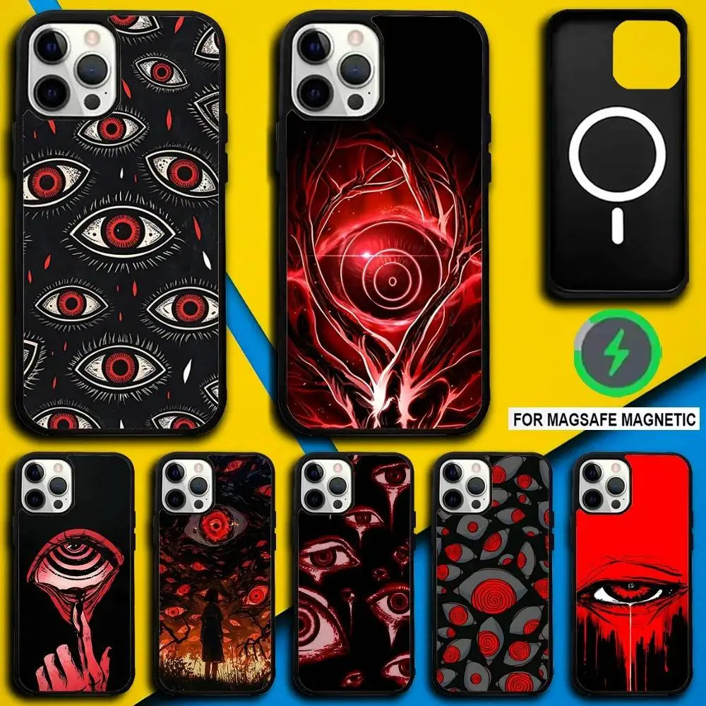 

Phone Case For iPhone 17,16,15,14,13,12,11,Pro,Max,Plus,Mini,SE4,E Scary Eyes Magnetic Magsafe Wireless Charging