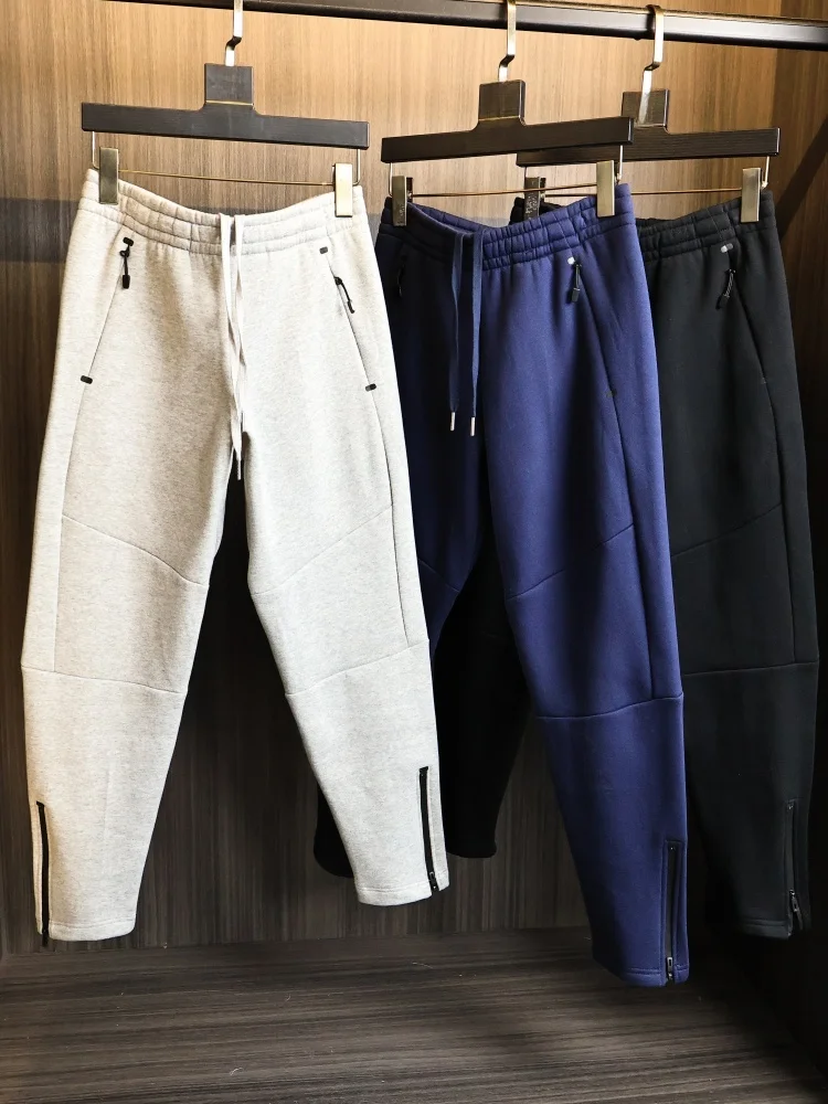 

Men's High Weight Air Layer Casual Pants Moisture ng Straight Leg Slim Fit Faionable Urban Sle Polyester Fiber Cotto...