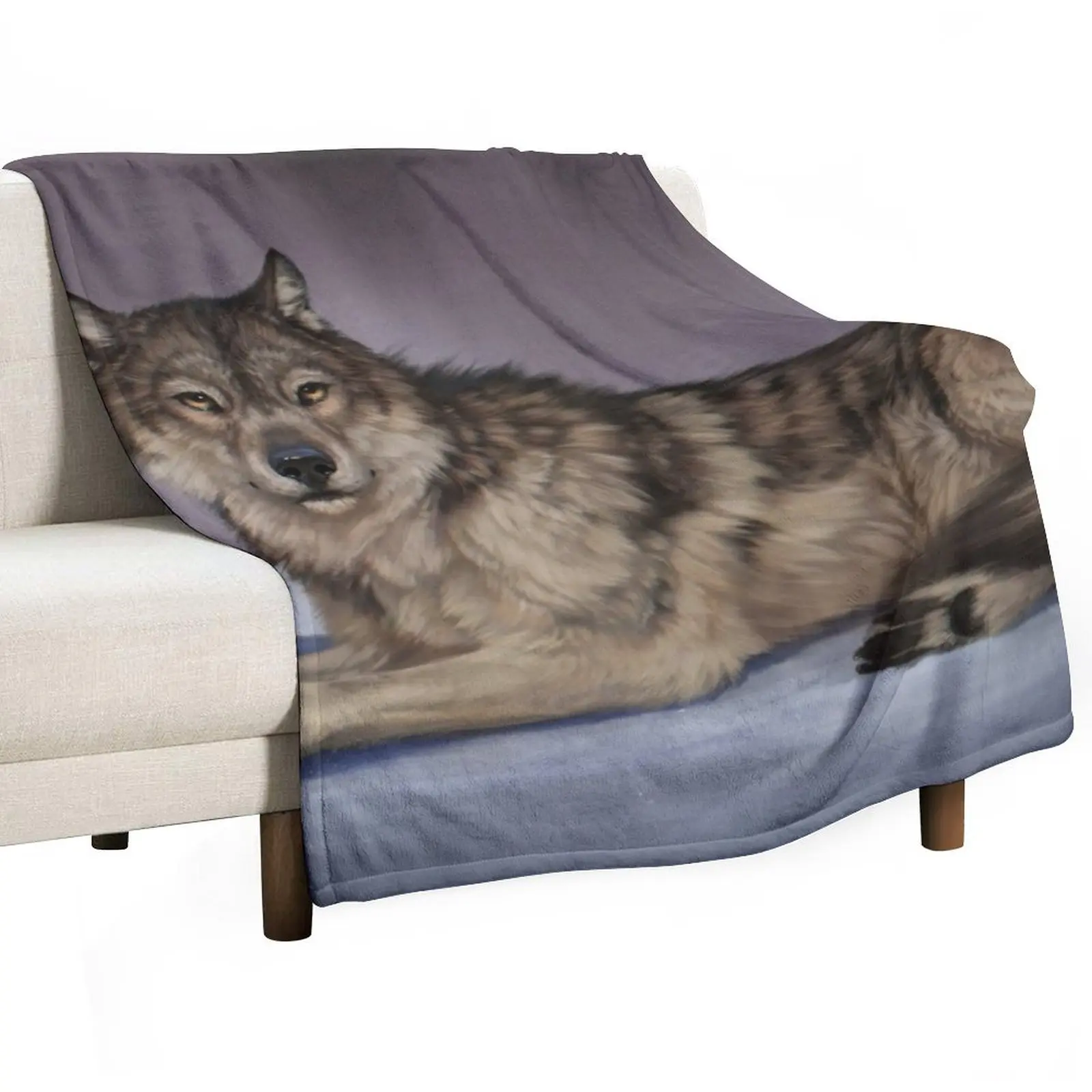 Wolf Throw Blanket Warm Comfortable Blanket for Office Napping