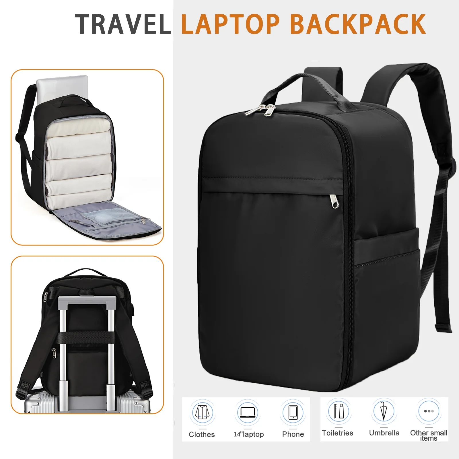 Business Laptop Backpack for Women Men, Waterproof College Computer Bookbag, Flight Approved Travel Backpack Ryanair 40x20x25