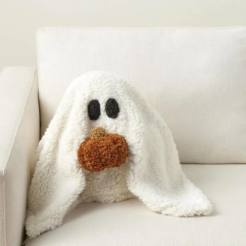 Ghost Throw Pillow Halloween Ghost Pumpkin Pillow Soft Home Sofa Bedroom Decorative Cushion For Holiday Party Children Gift