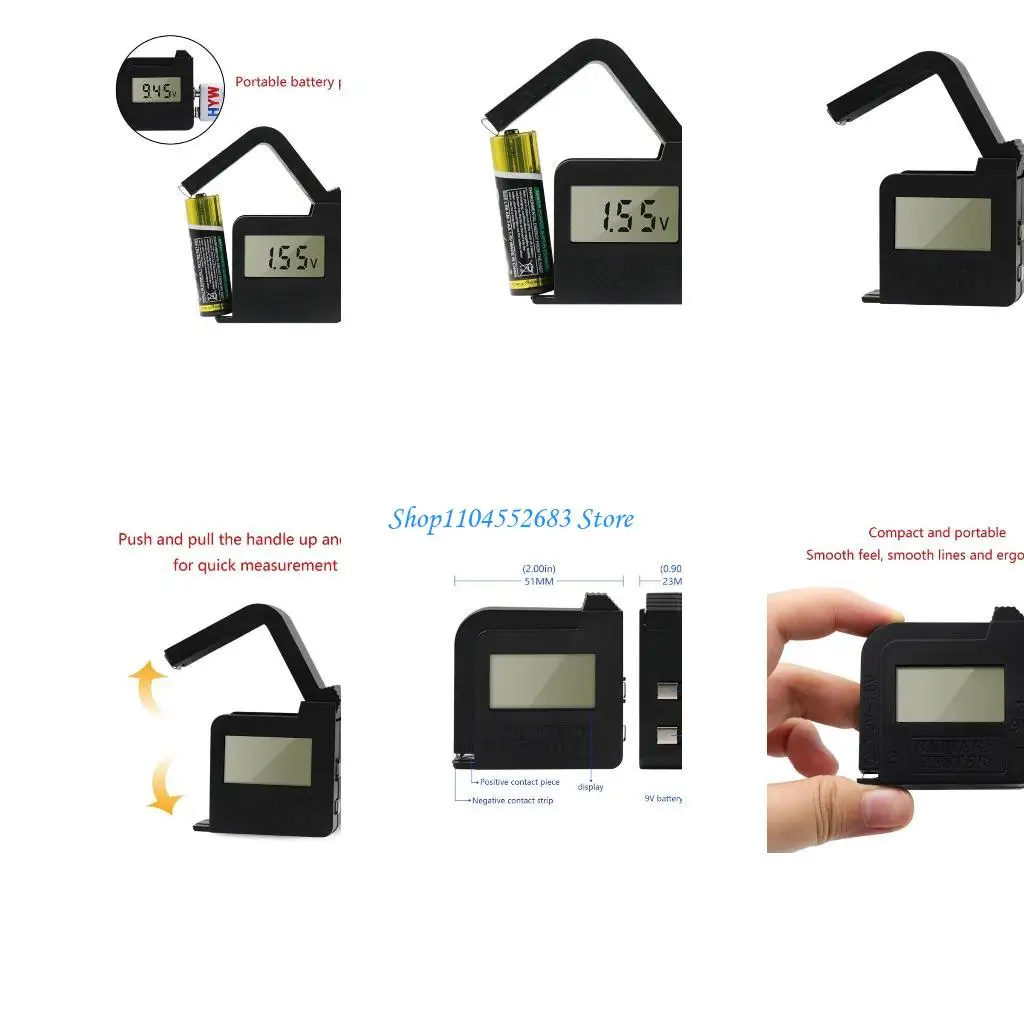 

Y6GD Battery Tester Checker for AA / AAA / C / 9V / 1.5V 18650 16340 10440-Lithim Battery Button Cell Batteries Monitor