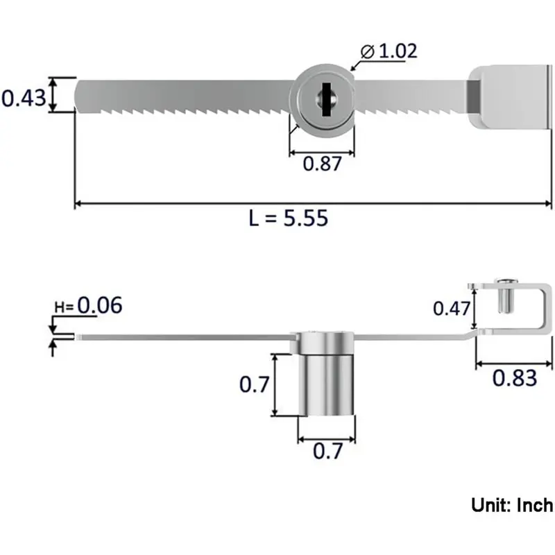 قفل علبة عرض ABZC-Secure، قفل بسقاطة بلمسة نهائية من الكروم، يناسب زجاج 4-8 مم، باب زجاجي منزلق، عبوتان