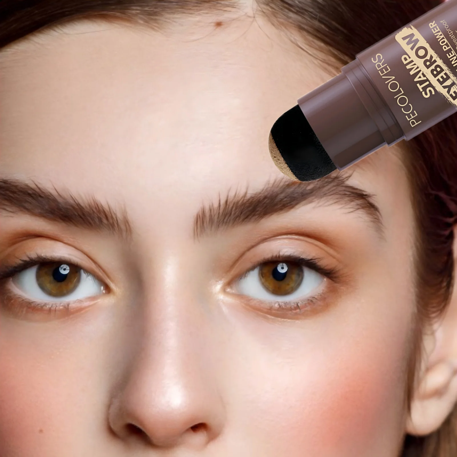 3 in 1 Eyebrow Stamp, Long-lasting Waterproof Perfect Eye Brows Stencil, Retouching The Face Hairline Contour Fine Powder
