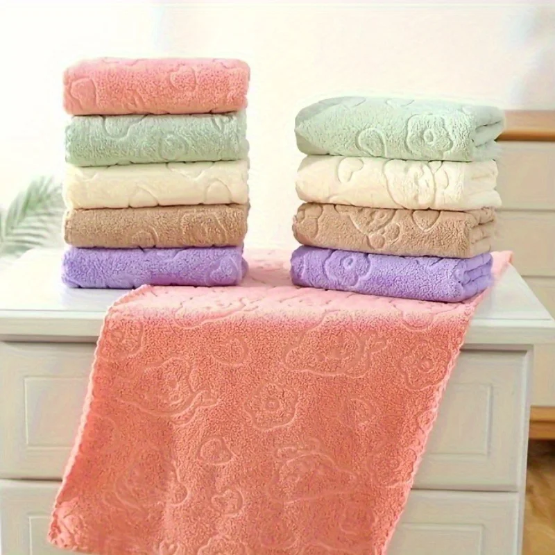 مناشف الدب الكرتوني والزهور، منشفة وجه ناعمة، أساسيات الحمام والمنزل، مناسبة لغرفة المعيشة وغرفة النوم والمطبخ والحمام والمرحاض