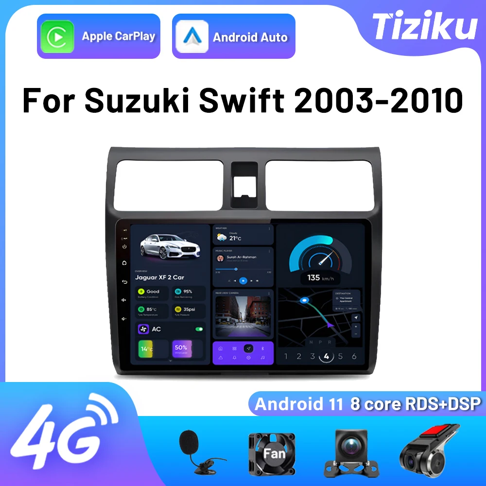 

Car Radio Carplay for Suzuki Swift 2003 - 2006 2007 2008 2009 2010 Android Auto Multimedia Player Automotive GPS 4G WIFI Stereo