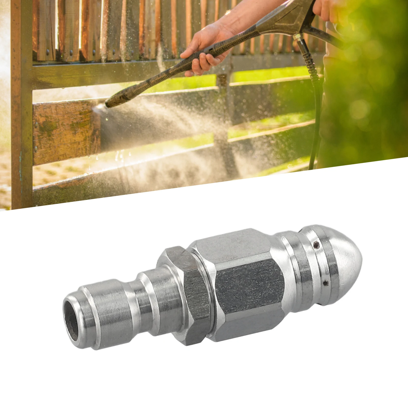 1 Front 6 Back Nozzle 1/4 inches 1/4\'\' Drain Hose Stainless Steel Wear Resistance 1/4inch Accessory Replacement