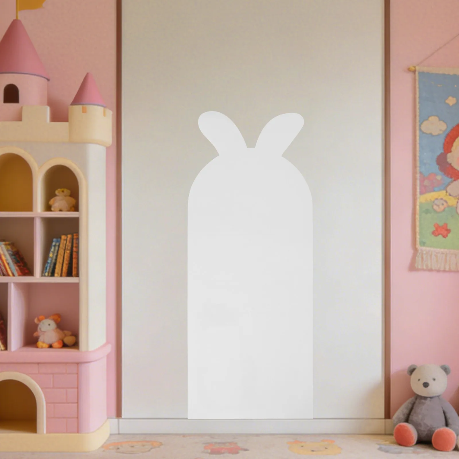 Rabbit Ear Shaped Whiteboard Sticker 39.7 by 16 Inches Self Adhesive Dry Erase Board for Walls Desks Easter Decor Learning