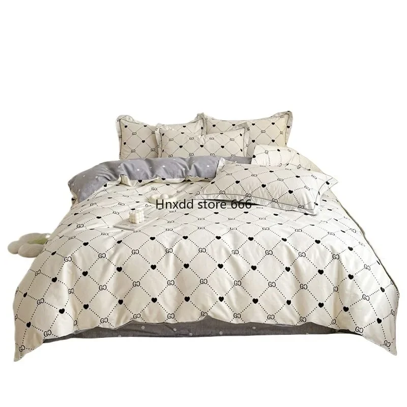 Pure cotton four-piece bedding floral quilt cover bed sheet