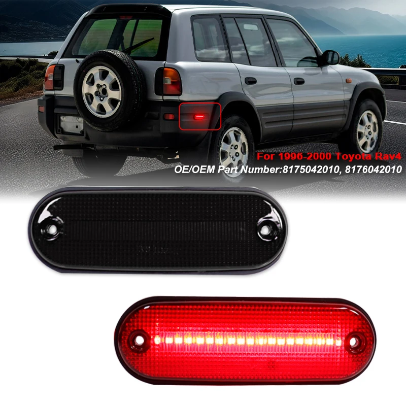 For 1996-2000 Toyota Rav4 Rear Side Marker Lights Assembly DRL/Parking Lights,Replace OEM Back Sidemarker Lamps