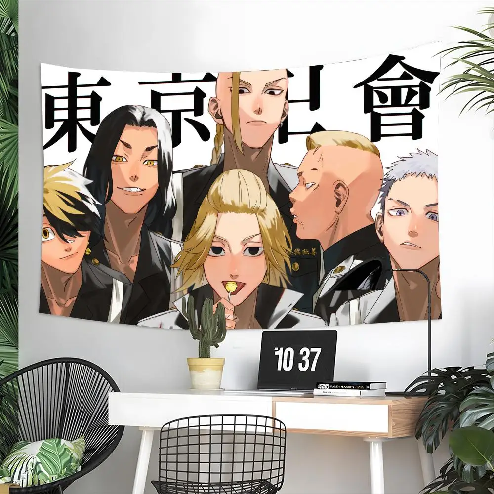 Anime T-Tokyo Revengers Tapestry Aesthetic Wall Hanging Decor Microfiber Fabric Art for Bedroom Living Room Home