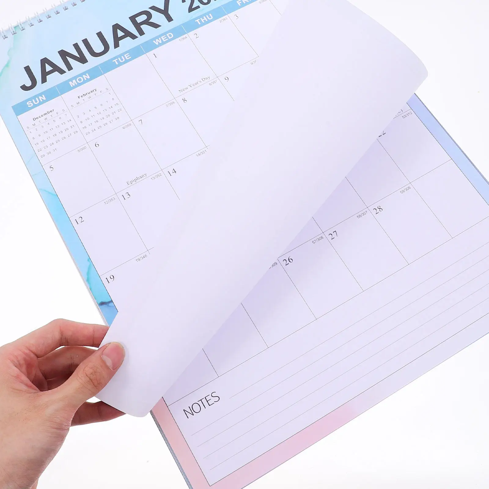 

2024 Wall Calendar Monthly Hanging Spiral Binding Simple Design Office Home Classroom Countdown Planning Calendar