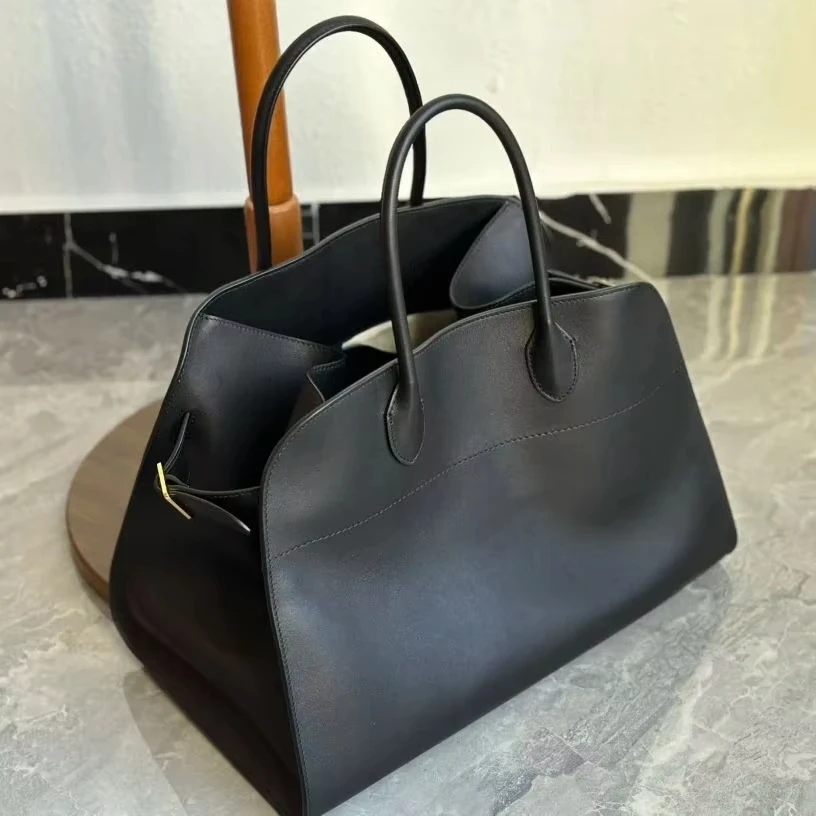 New Women's Top-Handle Bags Natural Leather Purely Handmade Soft and Odorless Large Capacity Handbag Shoulder Bag