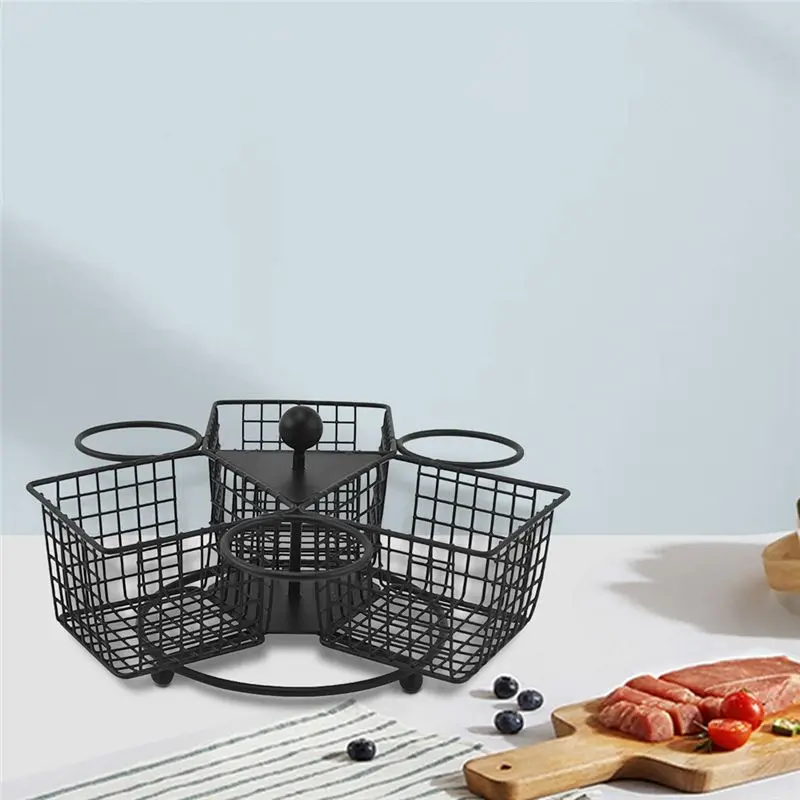 Y51A Snack Basket Fried Chicken Fries Basket Rotating American Style Serving Tray for Restaurant Bar