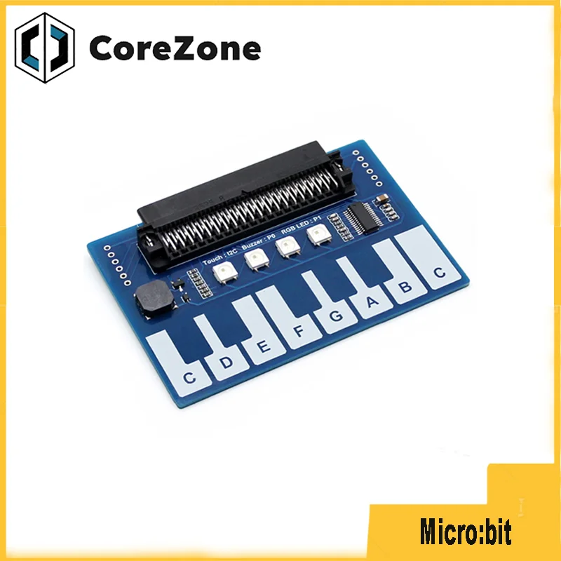 Micro:bit Expansion Board Mini Piano Music Expansion Board Cool Colourful Lights/Buzzer/Keypad I2C Interface Communication