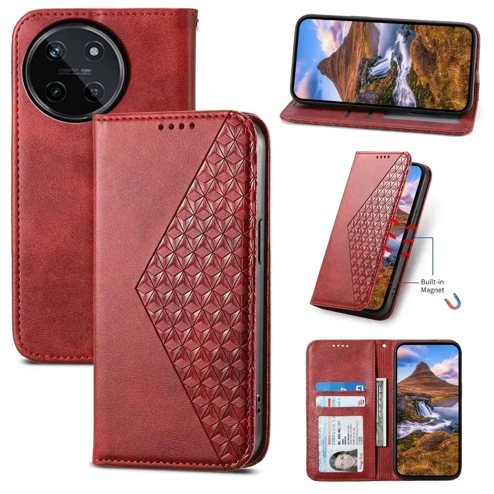 For Realme 15 12 13 14 Pro Plus 5G Book Case Magnet Leather Texture Wallet Funda Realme15 Phone Realmi 14 Pro+ 14X Flip Cover
