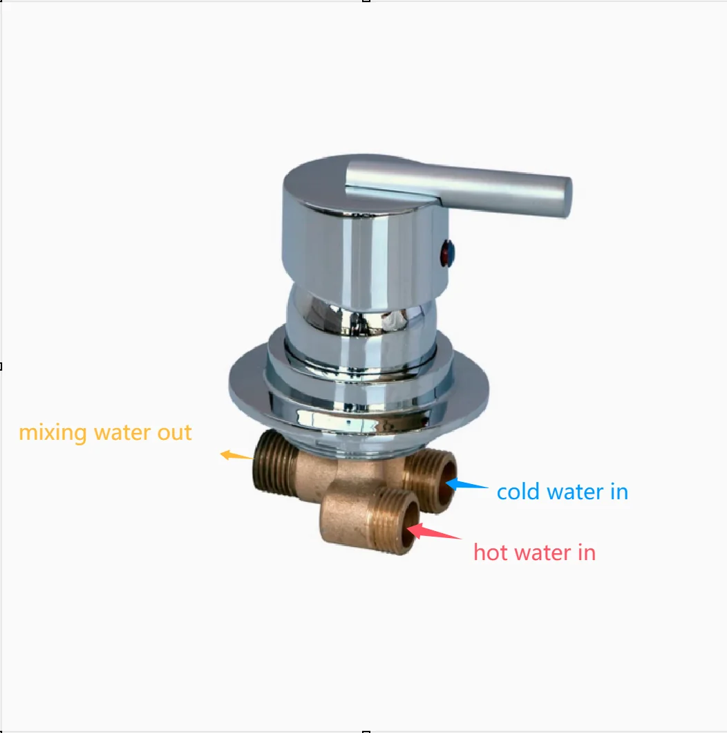 MTTUZK Wall Mounted 2 Input 1 Output Water Shower Room Mixer Faucet Separate Bathroom Shower Faucet Brass Hot &Cold Mixing Valve
