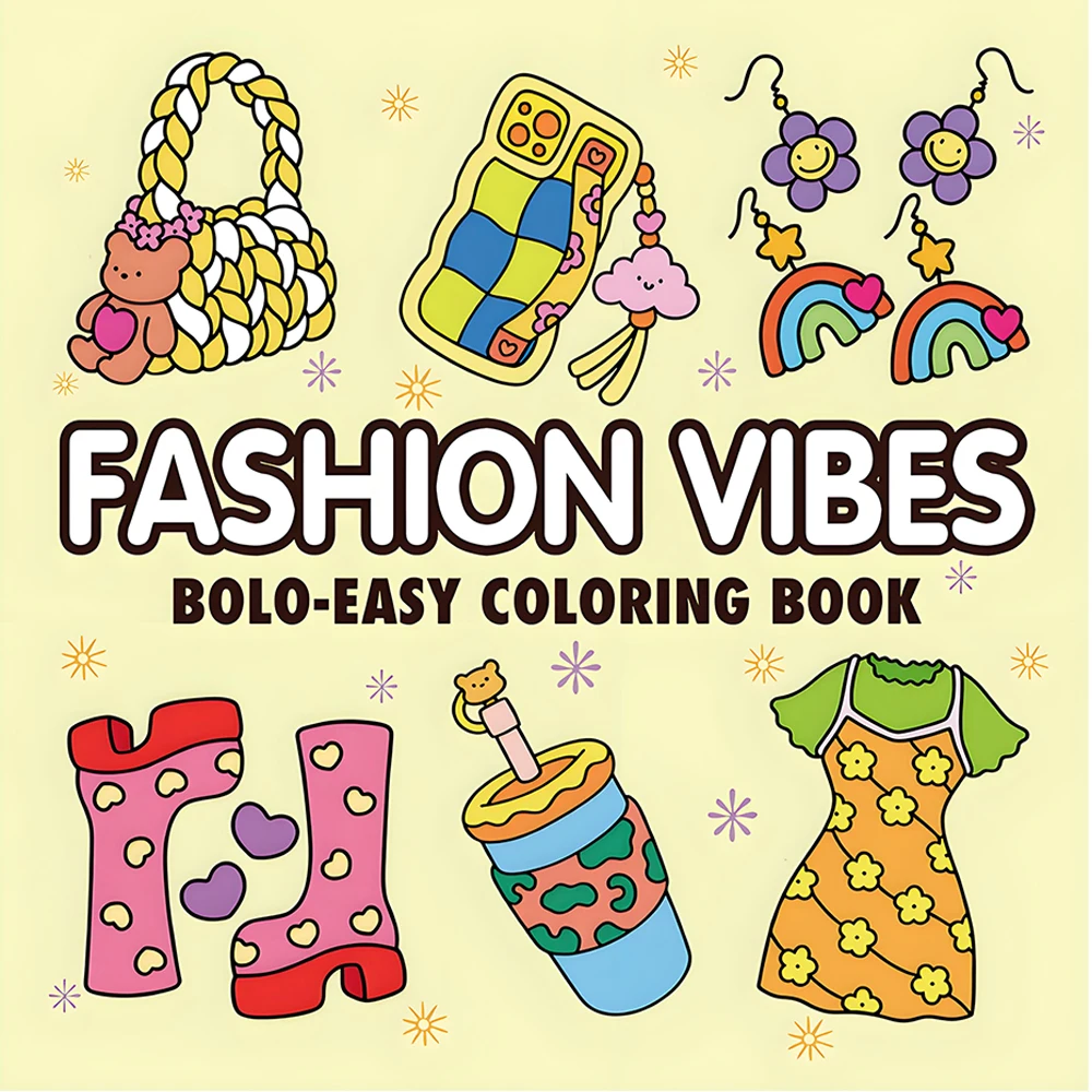 

FASHION VIBES Bold-easy Patterns Coloring Book for Adults Cute Drawing Book Perfect Gift for Party and Birthday