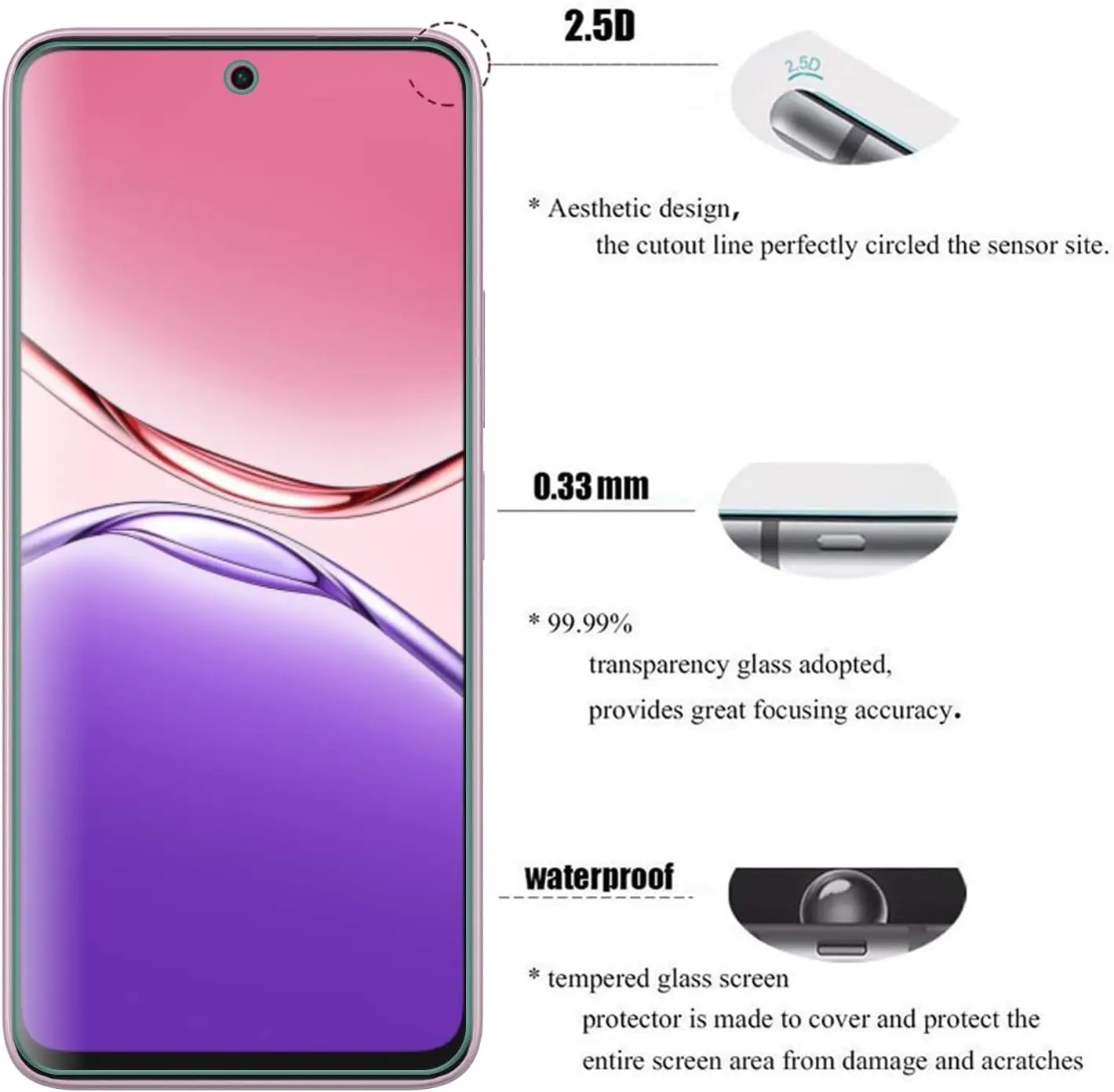 

9H Tempered Glass For OPPO A5 Pro 5G HD Screen Protector
