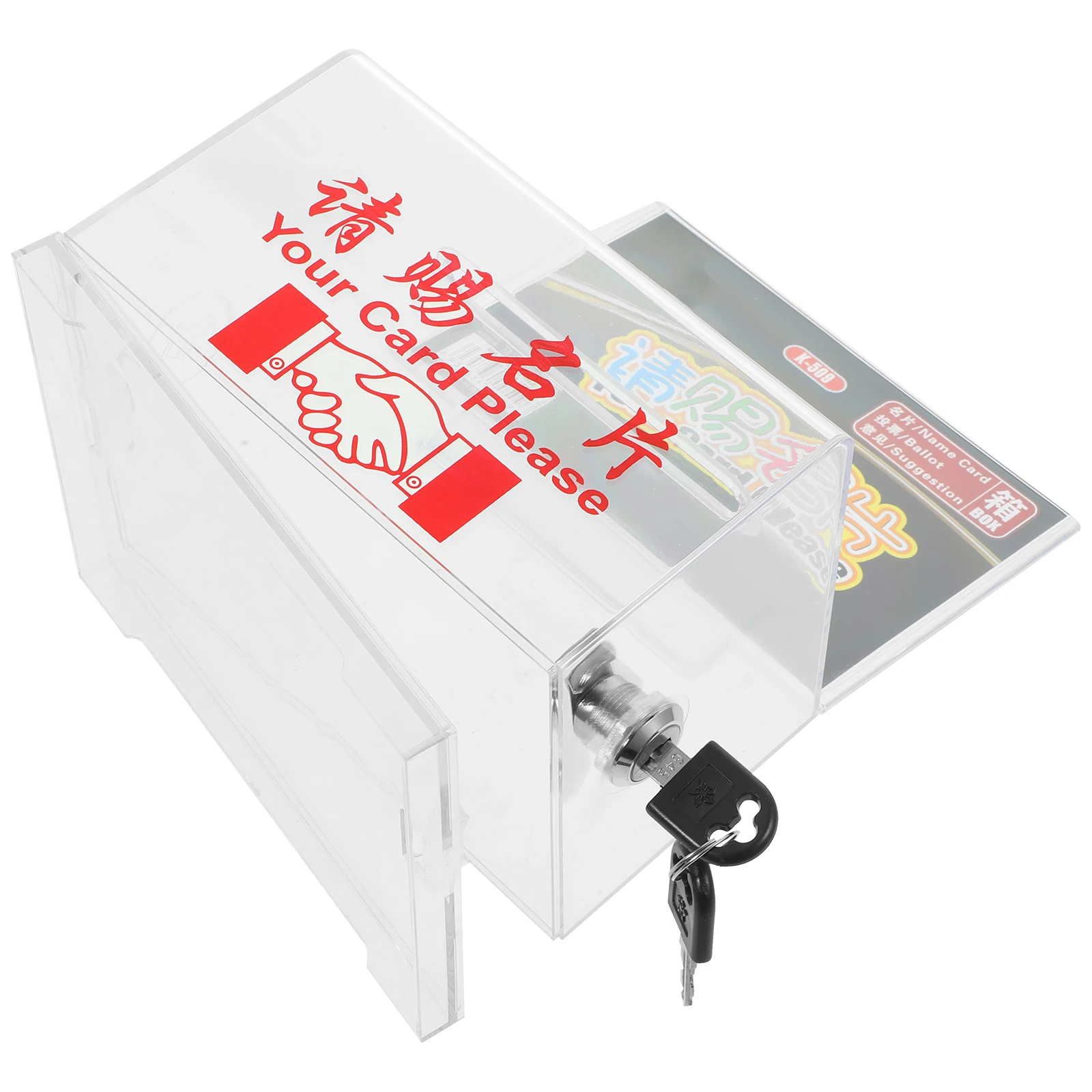 

Large Capacity Lockable Plastic Business Card Box Transparent Storage Office Holder Multifunctional Case for Desk ganization