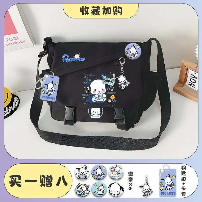 Sanrio New Pacha Dog Crossbody Bag Portable Canvas Bag Student Tuition Class Single-Shoulder Bag