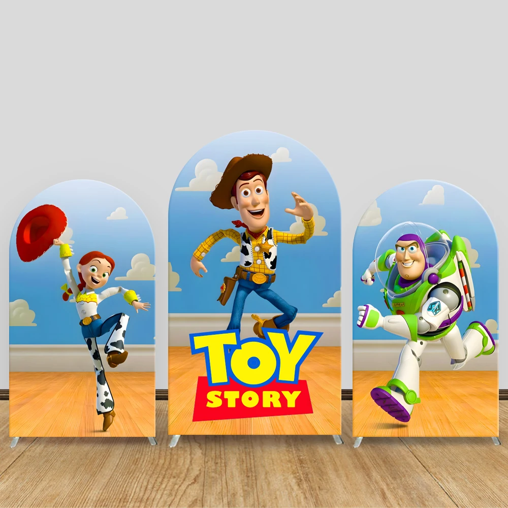 

TB Toy Story Arch Backdrop Baby Kids Boy Birthday Baby Shower Woody Photography Background Party Decorations Elastic Fabric