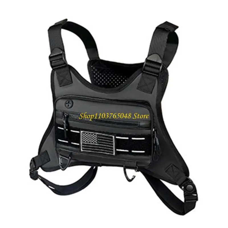 R53E Fishing Chest Bag Running Vest Bag Front Chest Pack for Fishing Running Cycling