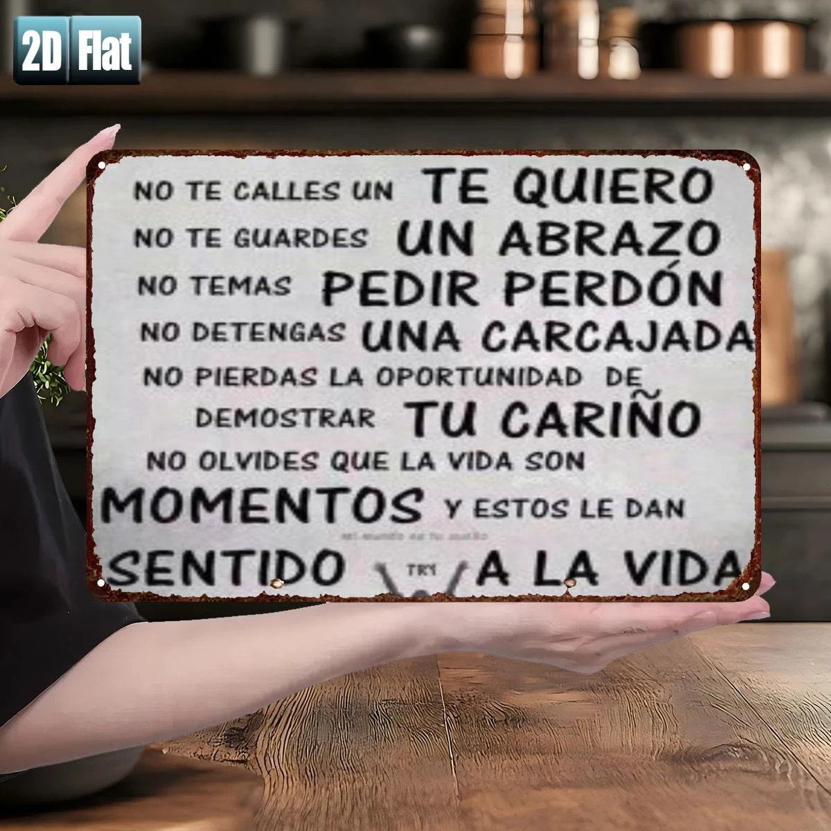 2D Flat, [2D Flat]2D Flat, [2D Flat] 1pc Spanish Life Lessons Metal Sign Wall Decor- 8X12 Spanish Phrase Poster Suitable, Restau