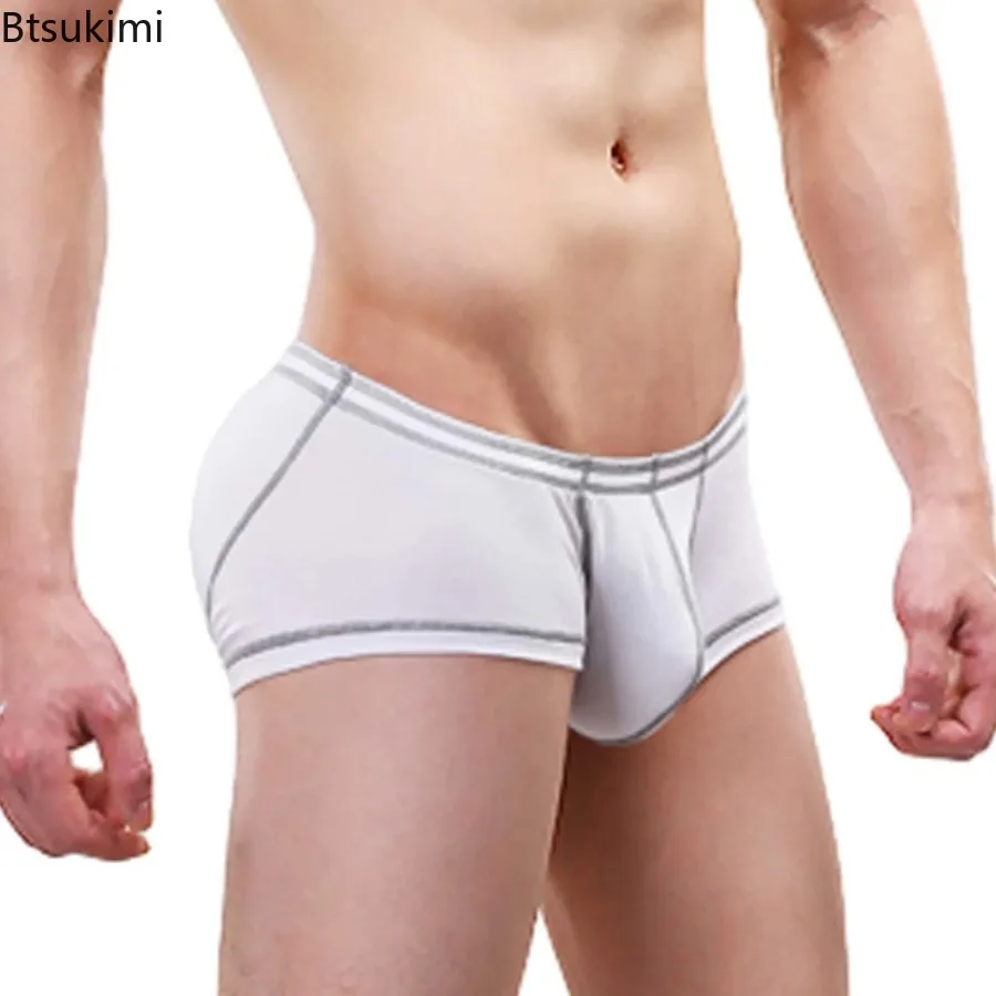 New Men's Sports Underwear Bag Sweat Absorbent Breathable Sexy Contrast Line Underpants Fashion Print Breathable Cool Underpants