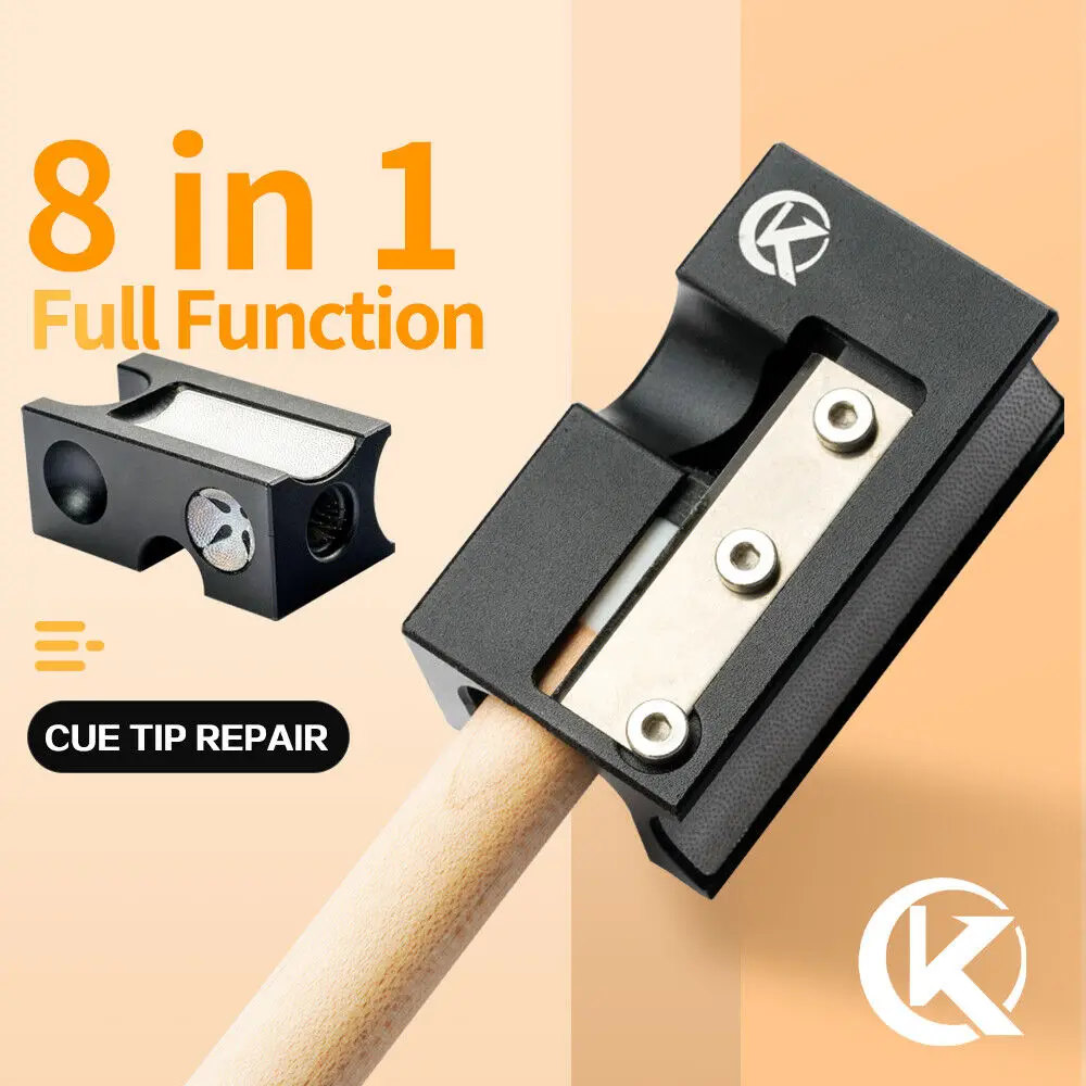 

KONLLEN 8 in 1 Billiards Pool Cue Tip Repair Tool Corrector Accessories Trimmer/Burnisher/Shaper/Tapper