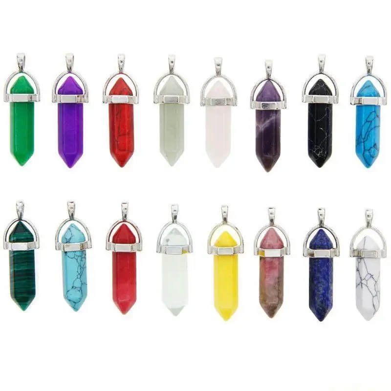 

D46E 50 Pcs/Set Pointed Charms Pendant Necklace for DIY Jewelry Making