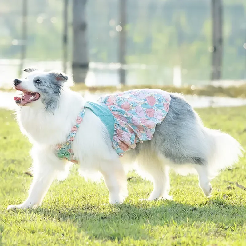 Summer Pet Clothes Big Large Dog Dress Skirt Schnauzer Corgi Shiba Inu Samoyed Husky Labrador Golden Retriever Dog Clothes 9XL