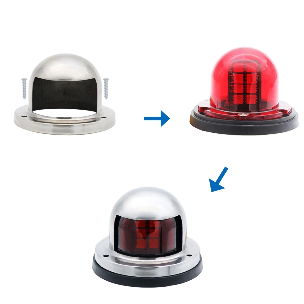 Stainless Steel LED Navigation Light Red Green Sailing Signal Light for Marine For Boat Yacht Warning Light Fast delivery