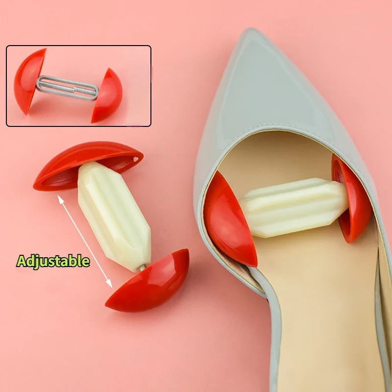 1 paio di mini tutore per scarpe in ABS regolabile estendere barella per scarpe resistente alle rughe alberi per scarpe lunghezza regolabile larghezza per uomo donna