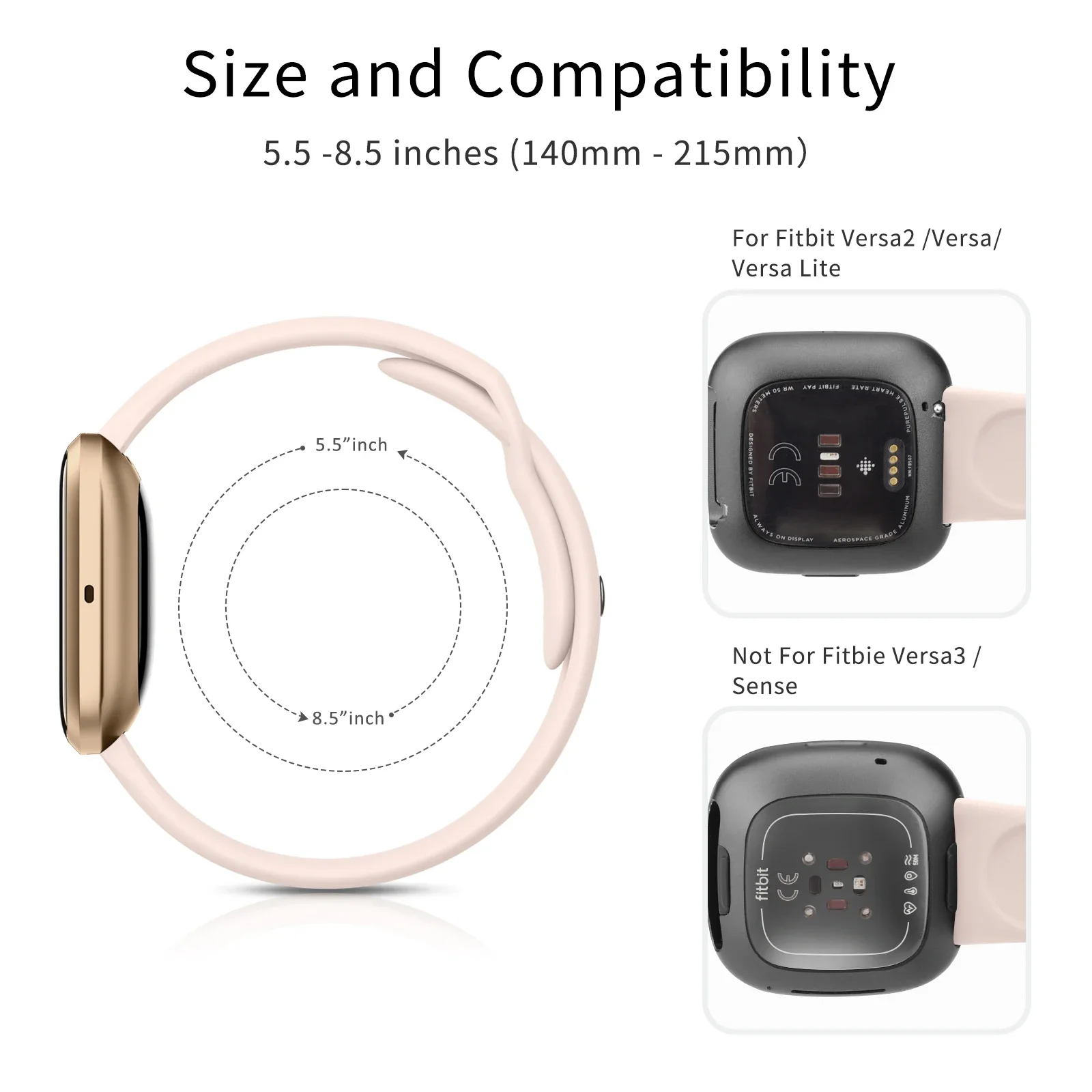 4 Pack Soft Silicone Strap For Fitbit Versa/Versa 2/Versa 3/Versa 4 Band Bracelet Wristband For Fitbit Versa Lite/Sense 2 Strap