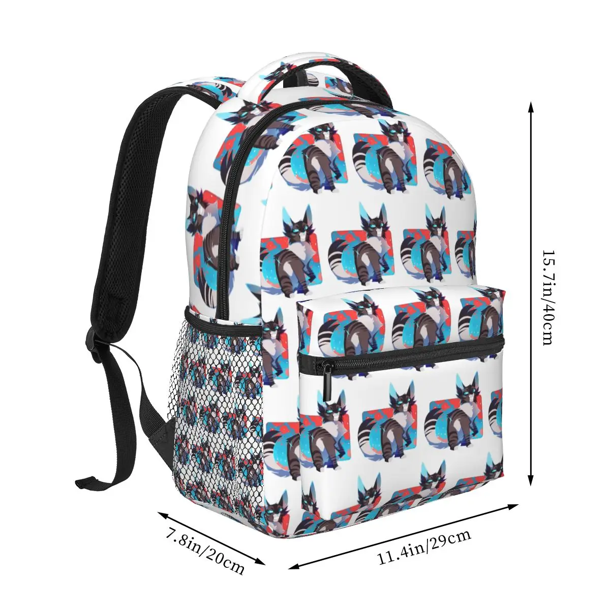 Mochilas Hawkfrost Warrior Cats para estudantes, Mochila escolar de grande capacidade, Mochila para laptop dos desenhos animados, Bolsa de ombro para meninos e meninas