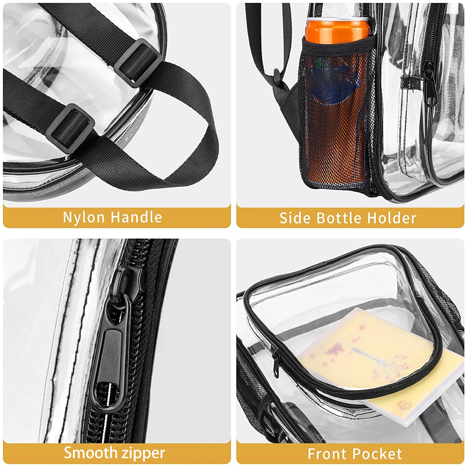 1-3Pcs PVC 투명 배낭 휴대용 야외 스포츠 피트니스 배낭 캐주얼 여행 보이는 배낭 핸드백