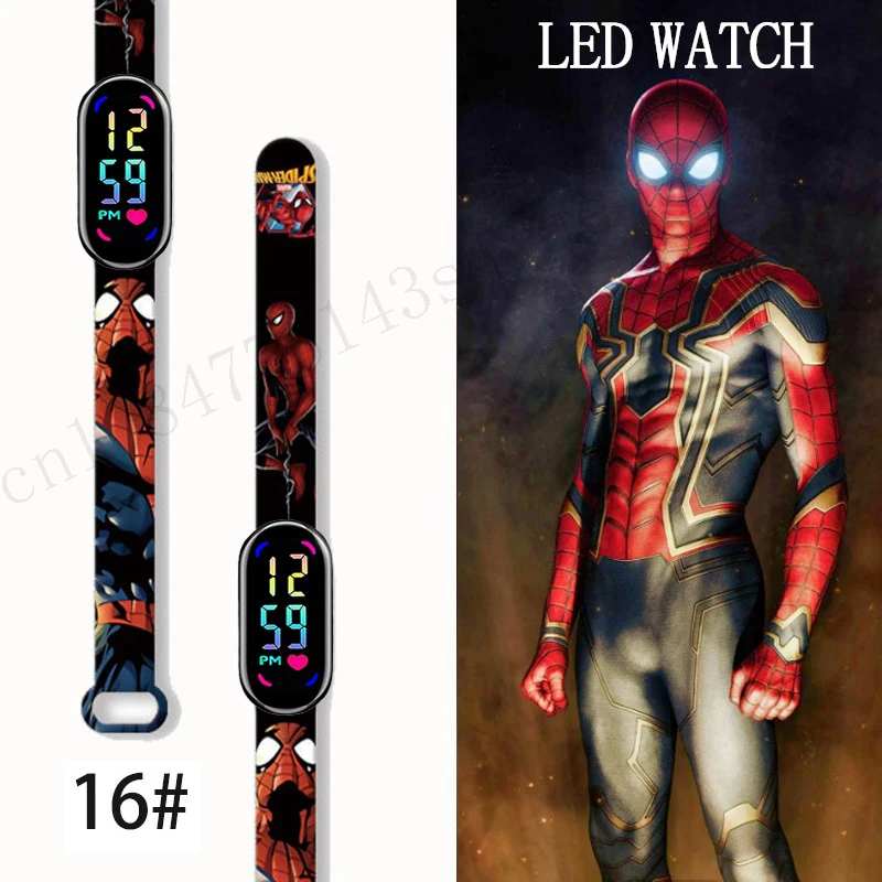 

MINISO Spiderman Kid's Watches Men Sport Wristband Bracelet Waterproof Children Digital Watch Boys LED Clock Gift