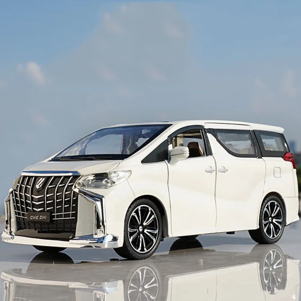 ダイキャスト-子供用車モデルのおもちゃ,金属製のビジネス車両,mpvシミュレーションモデル,音と光のおもちゃ,ギフト,1:24スケール